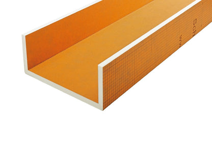 SCHLUTER SYSTEMSSchluter®-KERDI-BOARD-U U-shaped building panel for creating pipe and column coverings 19 mm (3/4")625 mm (24-1/2")-20 cm (7-7/8")244 cm (96")Schluter®-KERDI-BOARD-U U-shaped building panel for creating pipe and column coverings