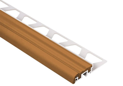 MAGMASCHLUTER SYSTEMS Schluter®-TREP-SE-S-B Stair-nosing profile with slip-resistant, thermoplastic rubber wear surface aluminumnut brown8 mm (5/16")-26 mm (1-1/32")-250 cm (8' 2-1/2")SCHLUTER SYSTEMS Schluter®-TREP-SE-S-B Stair-nosing profile with slip-resistant, thermoplastic rubber wear surface
