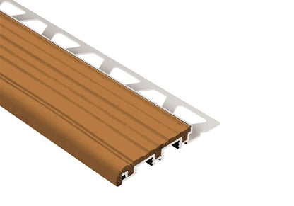 MAGMASCHLUTER SYSTEMS Schluter®-TREP-SE-S-B Stair-nosing profile with slip-resistant, thermoplastic rubber wear surface aluminumnut brown25 mm (1")-52 mm (2-1/8")-150 cm (4' 11")SCHLUTER SYSTEMS Schluter®-TREP-SE-S-B Stair-nosing profile with slip-resistant, thermoplastic rubber wear surface