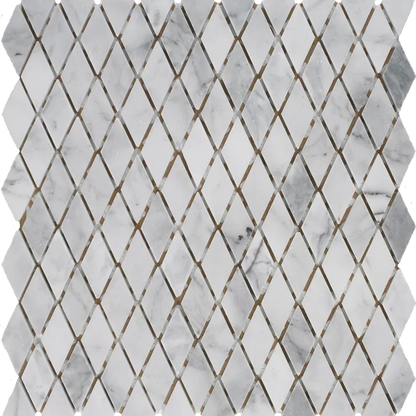 Arizona TileARIZONA TILE Bianco Carrara Bianco CarraraRhomboid 1 x 2 MeshPolishedARIZONA TILE Bianco Carrara