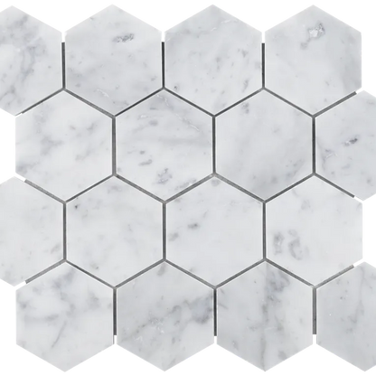 Arizona TileARIZONA TILE Bianco Carrara Bianco CarraraHex 3 x 3 MeshPolishedARIZONA TILE Bianco Carrara