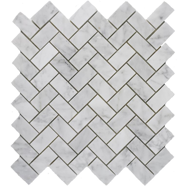 Arizona TileARIZONA TILE Bianco Carrara Bianco CarraraHerringbone 1 x 2 MeshPolishedARIZONA TILE Bianco Carrara