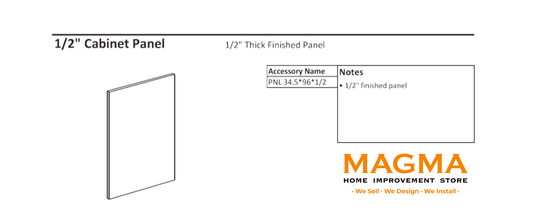 Highland Cabinets1/2" Cabinet Panel, 1/2" Thick Finished Panel - Shaker Kitchen Cabinet WhitePNL 34.5*96*1/21/2" Cabinet Panel, 1/2" Thick Finished Panel - Shaker Kitchen Cabinet