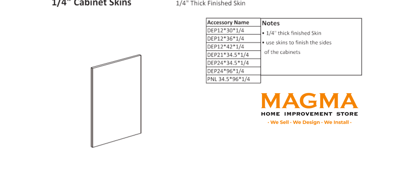 Highland Cabinets1/4" Cabinet Skins - Shaker Kitchen Cabinet WhiteDEP 12*30*1/41/4" Cabinet Skins - Shaker Kitchen Cabinet