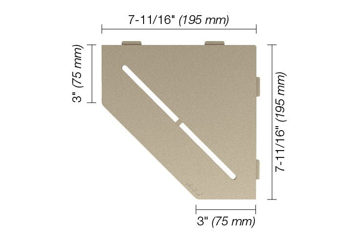 Schluter®-SHELF-E Corner shelf designed for tiled walls