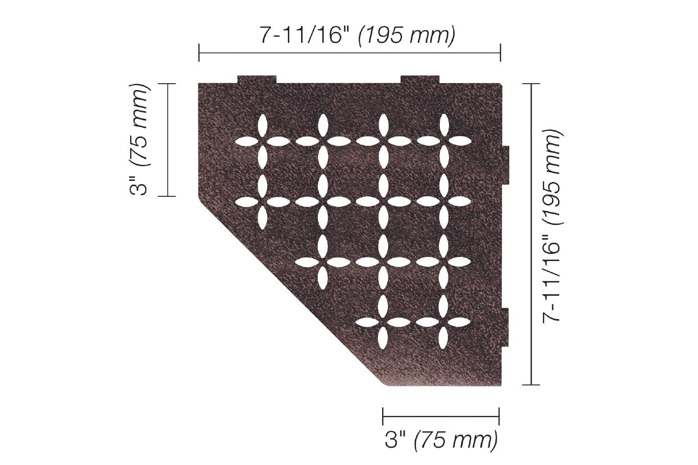 Schluter®-SHELF-E Corner shelf designed for tiled walls