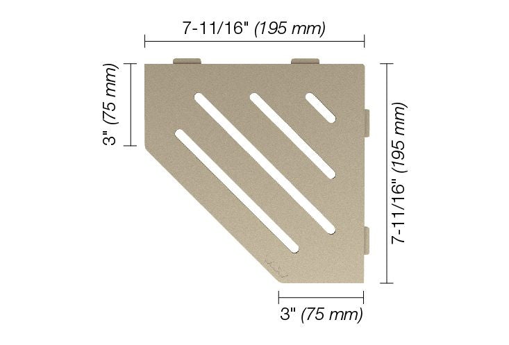 Schluter®-SHELF-E Corner shelf designed for tiled walls