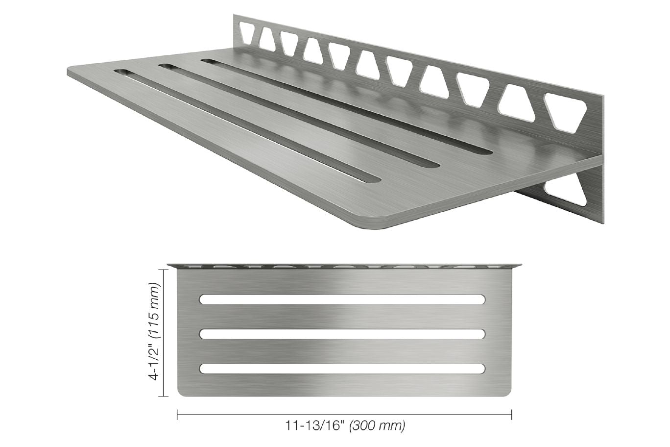 SCHLUTER SYSTEMSSchluter®-SHELF-W Rectangular shelf for tiled walls stainless steel V2Abrushed stainless steelwaveSchluter®-SHELF-W Rectangular shelf for tiled walls