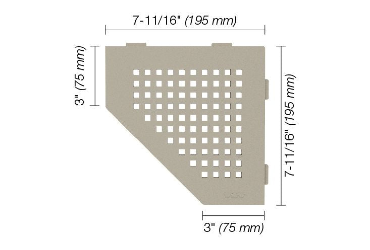 Schluter®-SHELF-E Corner shelf designed for tiled walls