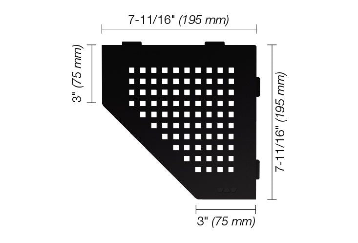 Schluter®-SHELF-E Corner shelf designed for tiled walls