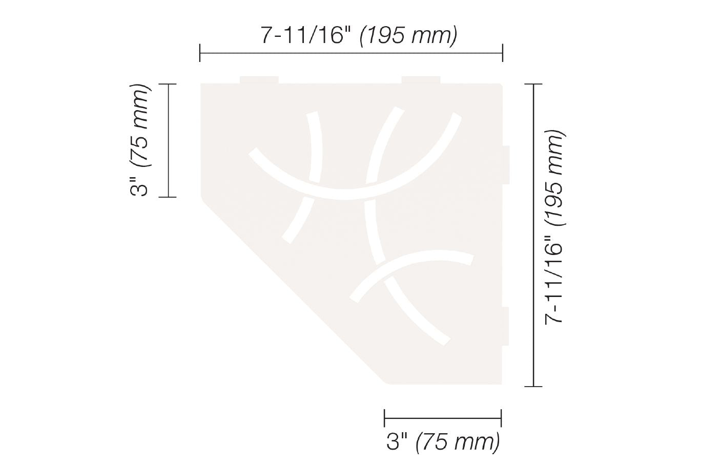 Schluter®-SHELF-E Corner shelf designed for tiled walls