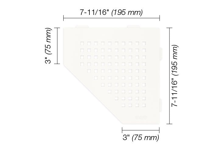 Schluter®-SHELF-E Corner shelf designed for tiled walls