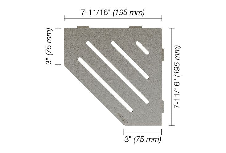 Schluter®-SHELF-E Corner shelf designed for tiled walls