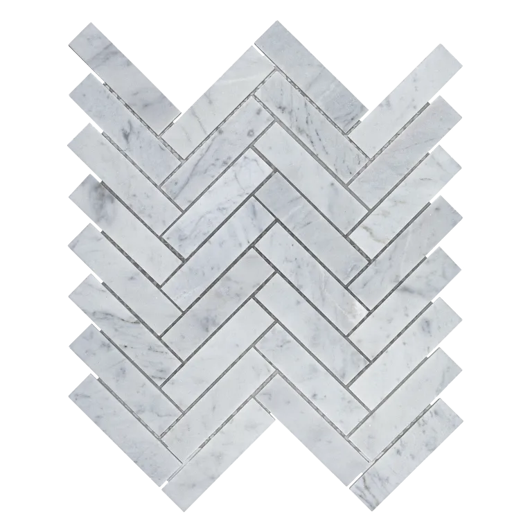 Arizona TileARIZONA TILE Bianco Carrara Bianco CarraraHerringbone 1 x 4 MeshPolishedARIZONA TILE Bianco Carrara