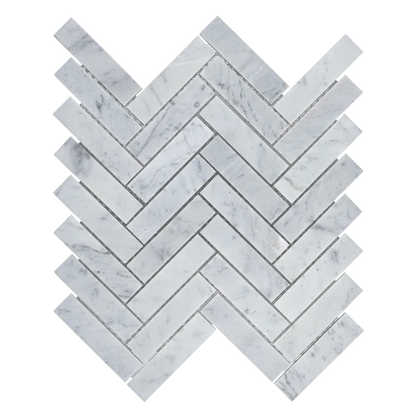 Arizona TileARIZONA TILE Bianco Carrara Bianco CarraraHerringbone 1 x 4 MeshPolishedARIZONA TILE Bianco Carrara