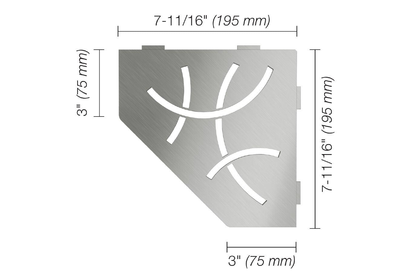 Schluter®-SHELF-E Corner shelf designed for tiled walls