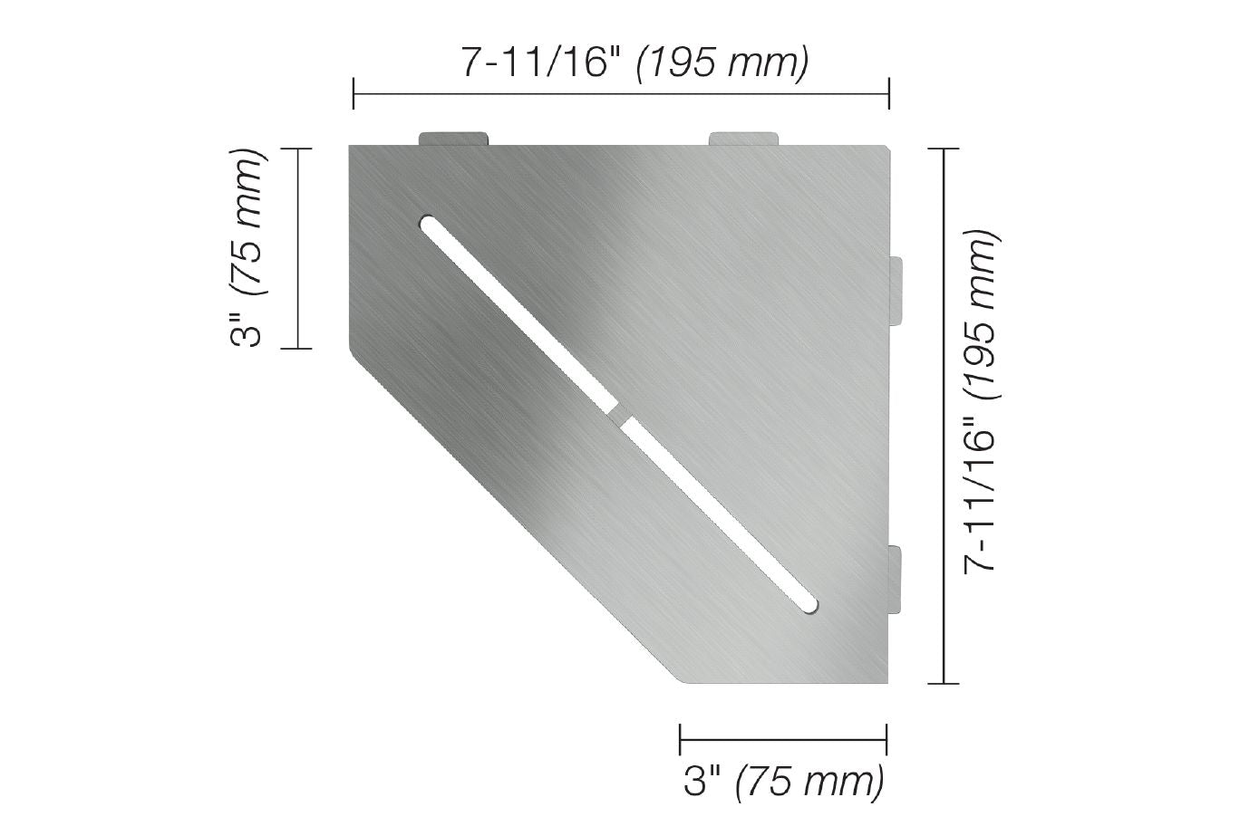 Schluter®-SHELF-E Corner shelf designed for tiled walls