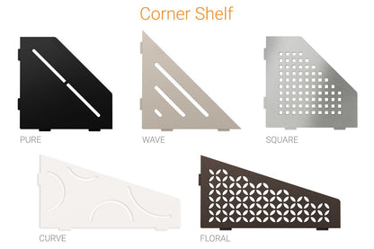 Schluter®-SHELF-E Corner shelf designed for tiled walls