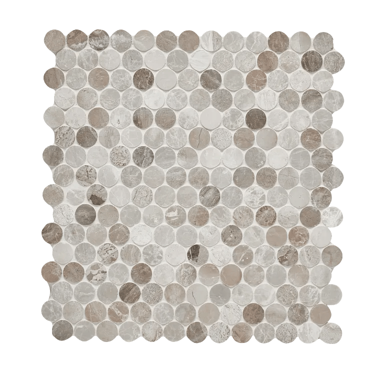 MAGMA Store & ServicesARIZONA TILE Atlantic Grey Natural Stone Mosaics Penny Round 3/4 MeshHonedARIZONA TILE Atlantic Grey Natural Stone Mosaics