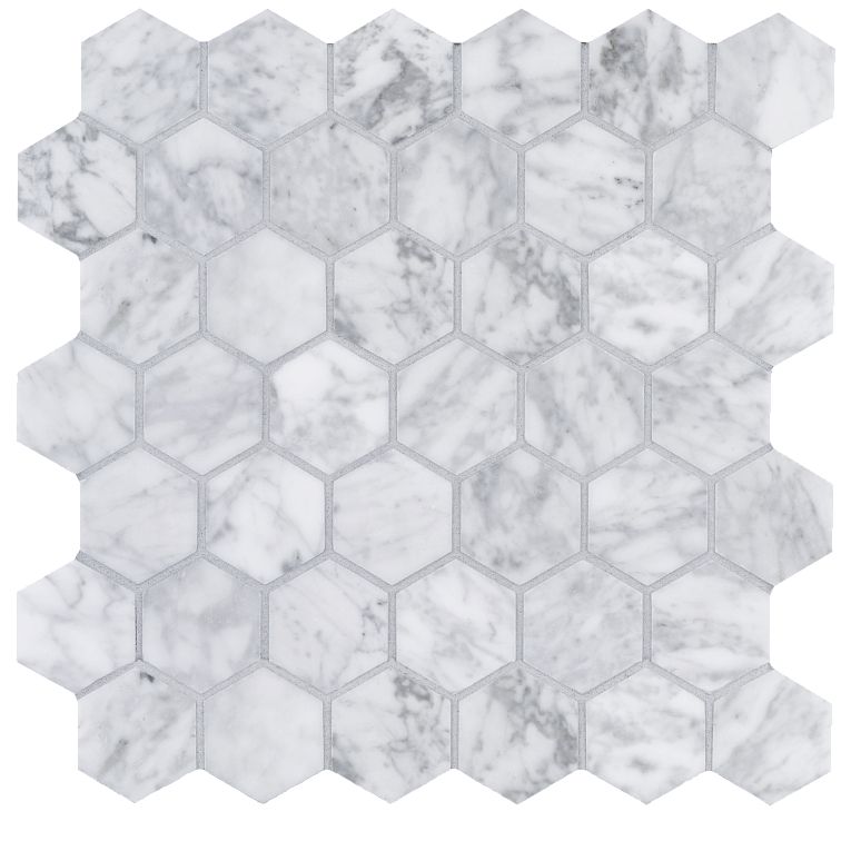 MAGMA Store & ServicesARIZONA TILE Bianco Carrara Large Format Natural Stone Tile 2 x 2 Hexagon MeshHonedARIZONA TILE Bianco Carrara Large Format Natural Stone Tile