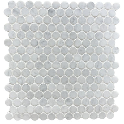 MAGMA Store & ServicesARIZONA TILE Bianco Carrara Large Format Natural Stone Tile Penny Round MeshPolishedARIZONA TILE Bianco Carrara Large Format Natural Stone Tile