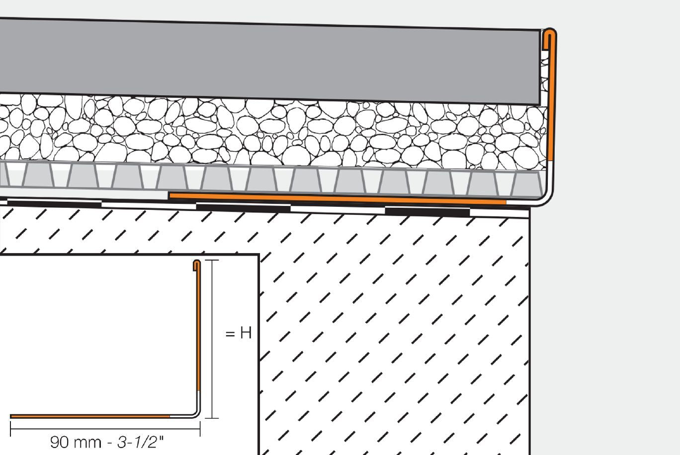 SCHLUTER SYSTEMSSchluter®-BARA-RWL Edging profile with drainage holes for large-format pavers Materialclassic grey15 mm (9/16")-250 cm (8' 2-1/2")Schluter®-BARA-RWL Edging profile with drainage holes for large-format pavers