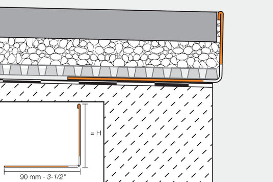 SCHLUTER SYSTEMSSchluter®-BARA-RWL Edging profile with drainage holes for large-format pavers Materialclassic grey15 mm (9/16")-250 cm (8' 2-1/2")Schluter®-BARA-RWL Edging profile with drainage holes for large-format pavers