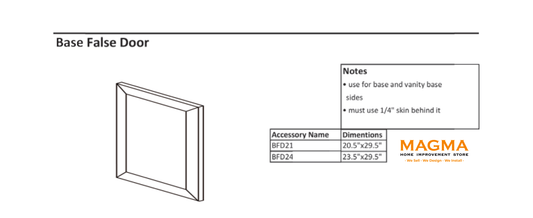 Highland CabinetsBase False Door - Shaker Kitchen Cabinet WhiteBFD21 20.5"x29.5"Base False Door - Shaker Kitchen Cabinet