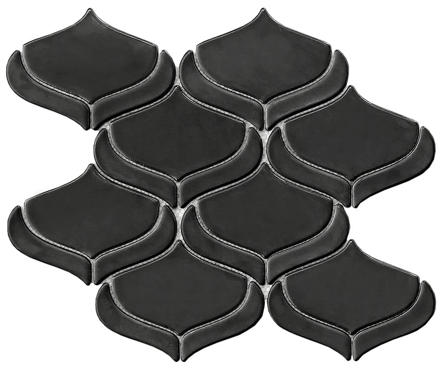 Emser TileEMSER TILE Mythos Arabesque on Mesh, Ceramic Mosaic Black11" X 12"EMSER TILE Mythos Arabesque on Mesh, Ceramic Mosaic