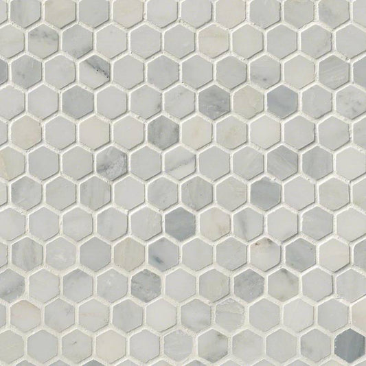 MSIArabescato Carrara Hexagon Mosaic MSI Tiles Arabescato Carrara Hexagon Mosaic MSI Tiles