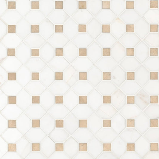 MSIBianco Dolomite Crema Dotty Mosaic MSI Tiles Bianco Dolomite Crema Dotty Mosaic MSI Tiles