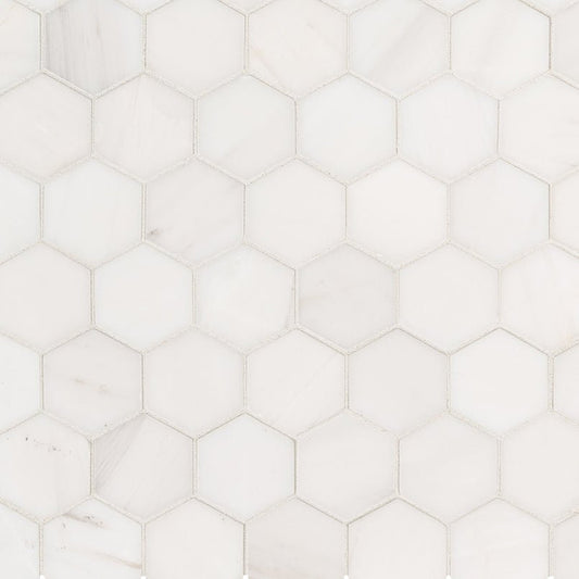 MSIBianco Dolomite Hexagon Mosaic MSI Tiles Bianco Dolomite Hexagon Mosaic MSI Tiles