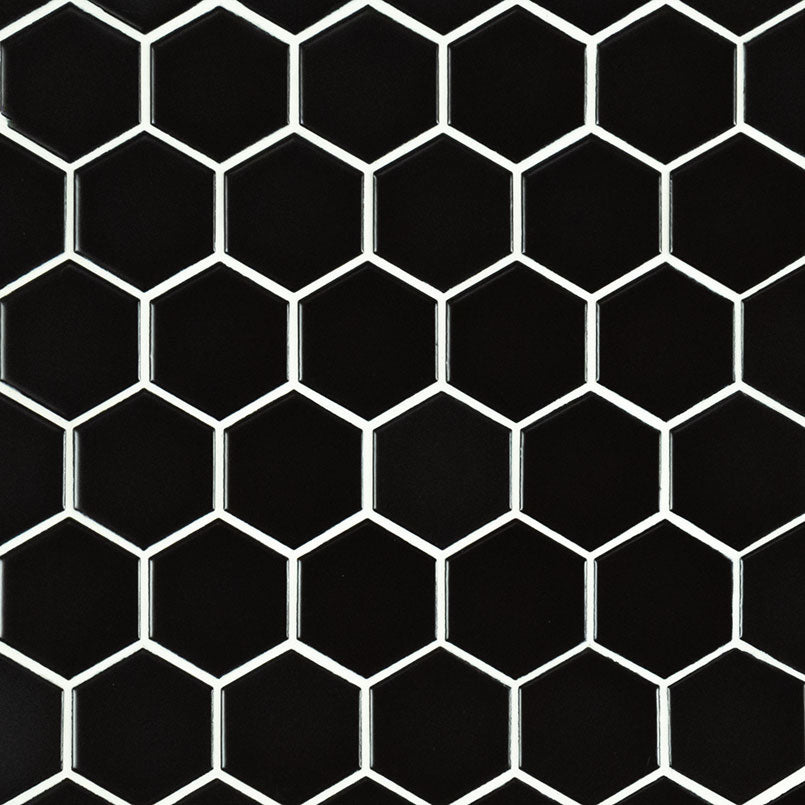 MSIBlack 2" Hexagon Matte Msi Tiles Black 2" Hexagon Matte Msi Tiles