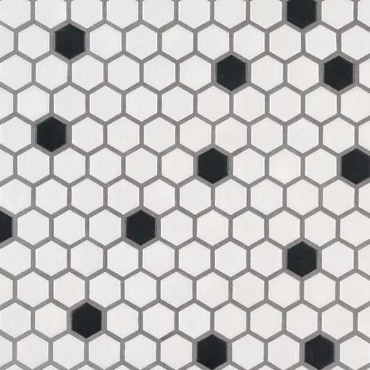 MSIBlack and White 1" Hexagon Matte Msi Tiles Black and White 1" Hexagon Matte Msi Tiles