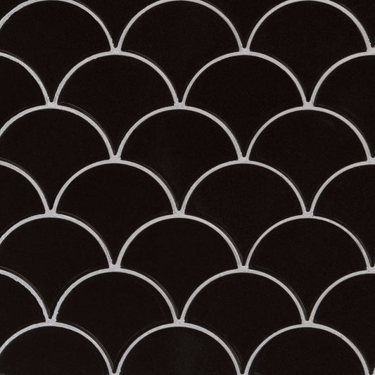 MSIBlack Glossy Scallop 8mm Msi Tiles Black Glossy Scallop 8mm Msi Tiles