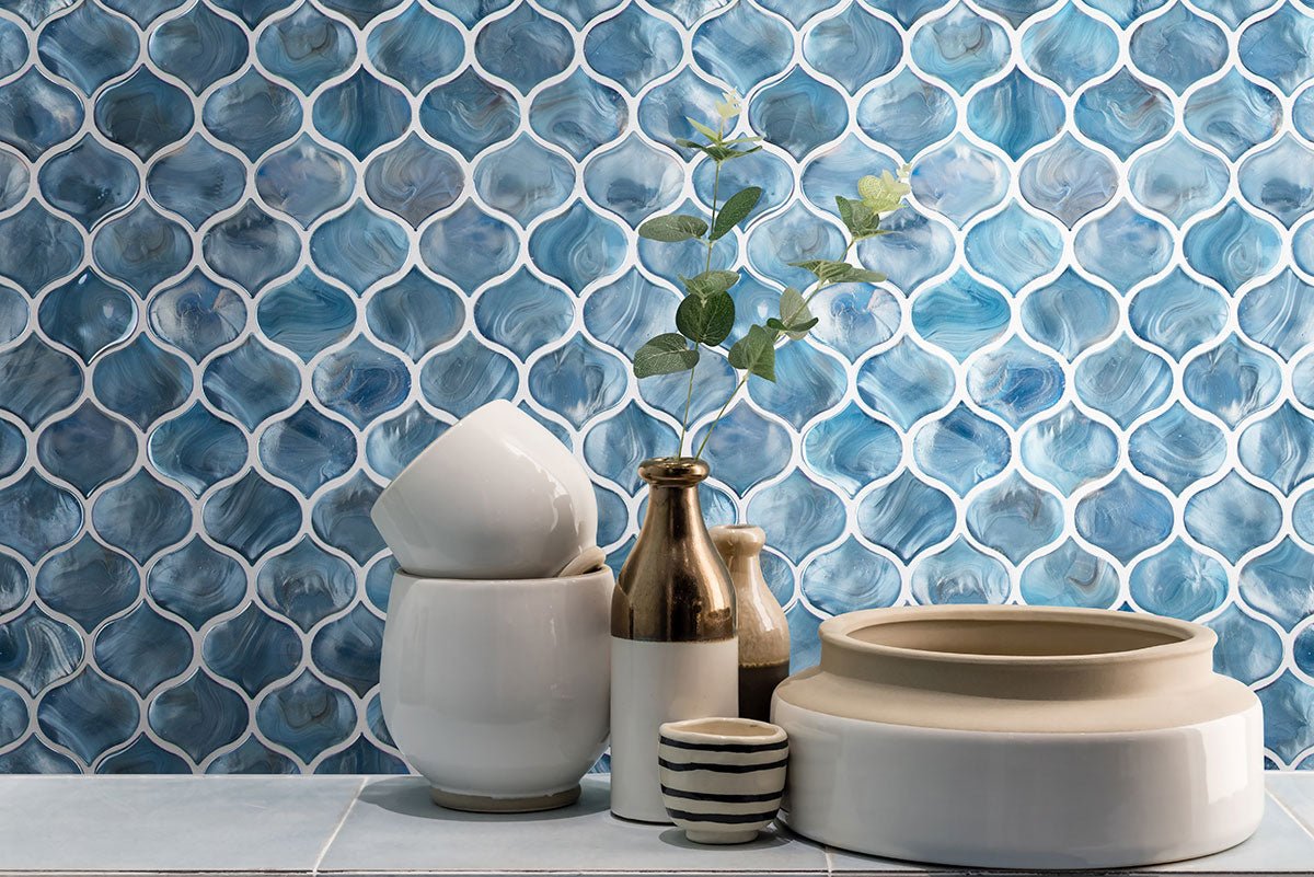 MSIBlue Shimmer Arabesque MSI Tiles Blue Shimmer Arabesque MSI Tiles