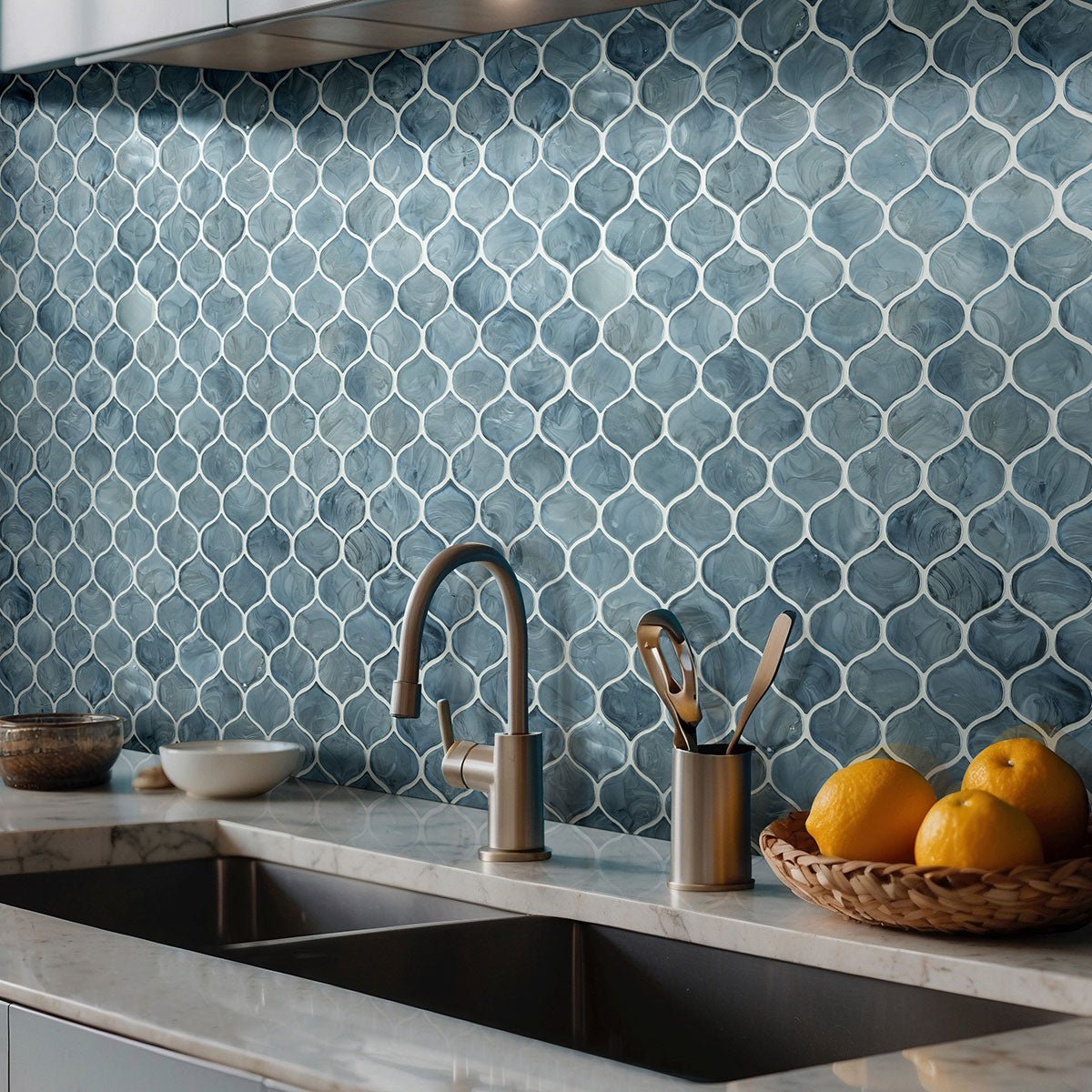 MSIBlue Shimmer Arabesque MSI Tiles Blue Shimmer Arabesque MSI Tiles