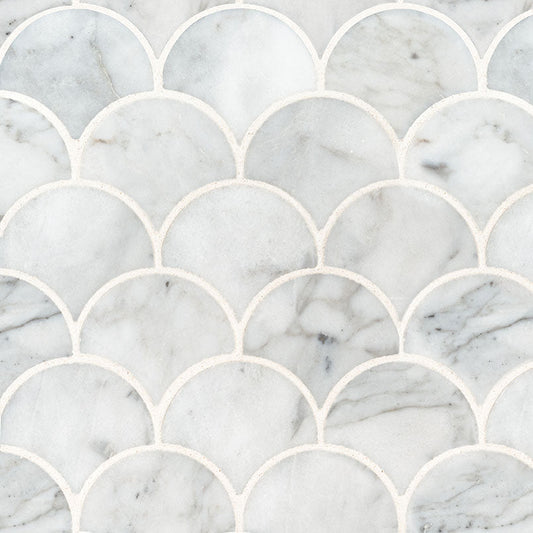 MSICalacatta Blanco Scallop Mosaic MSI Tiles Calacatta Blanco Scallop Mosaic MSI Tiles