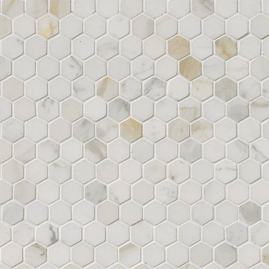 MSICalacatta Gold 1" Hexagon Mosaic MSI Tiles Calacatta Gold 1" Hexagon Mosaic MSI Tiles