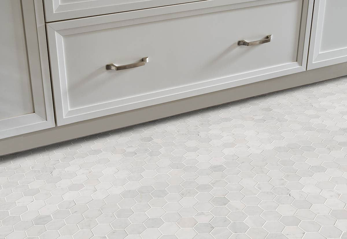 MSICarrara White 2 Hexagon Mosaic MSI Tiles Carrara White 2 Hexagon Mosaic MSI Tiles