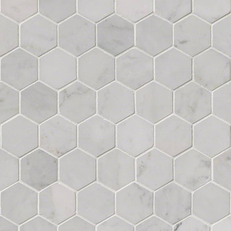 MSICarrara White 2 Hexagon Mosaic MSI Tiles Carrara White 2 Hexagon Mosaic MSI Tiles