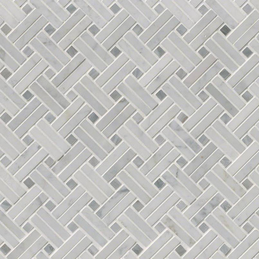 MSICarrara White Basketweave Mosaic MSI Tiles Carrara White Basketweave Mosaic MSI Tiles