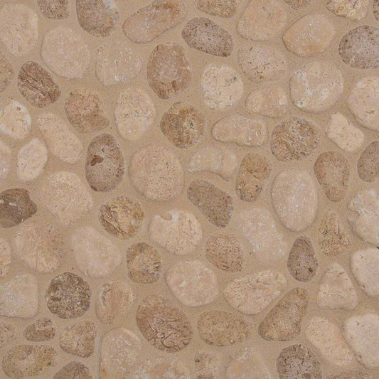 MSITravertine Blend Pebbles Mesh Backed MSI Tiles Travertine Blend Pebbles Mesh Backed MSI Tiles