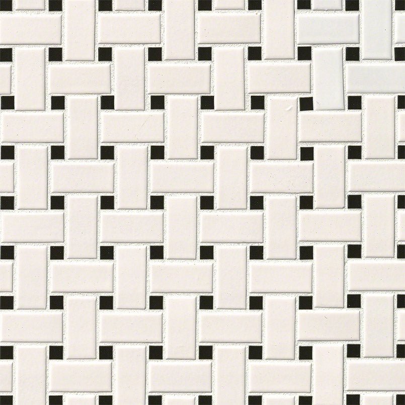 MSIWhite and Black Matte Basketweave 6mm MSI Tiles White and Black Matte Basketweave 6mm MSI Tiles