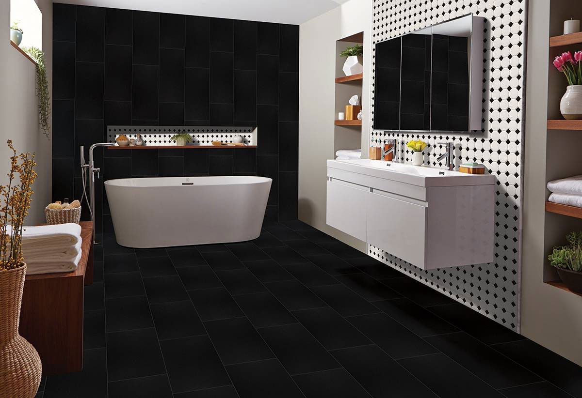 MSIWhite and Black Matte Octagon Mosaic MSI Tiles White and Black Matte Octagon Mosaic MSI Tiles