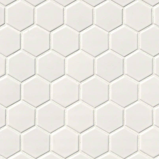 MSIWhite Glossy 2" Hex 6mm Msi Tiles White Glossy 2" Hex 6mm Msi Tiles