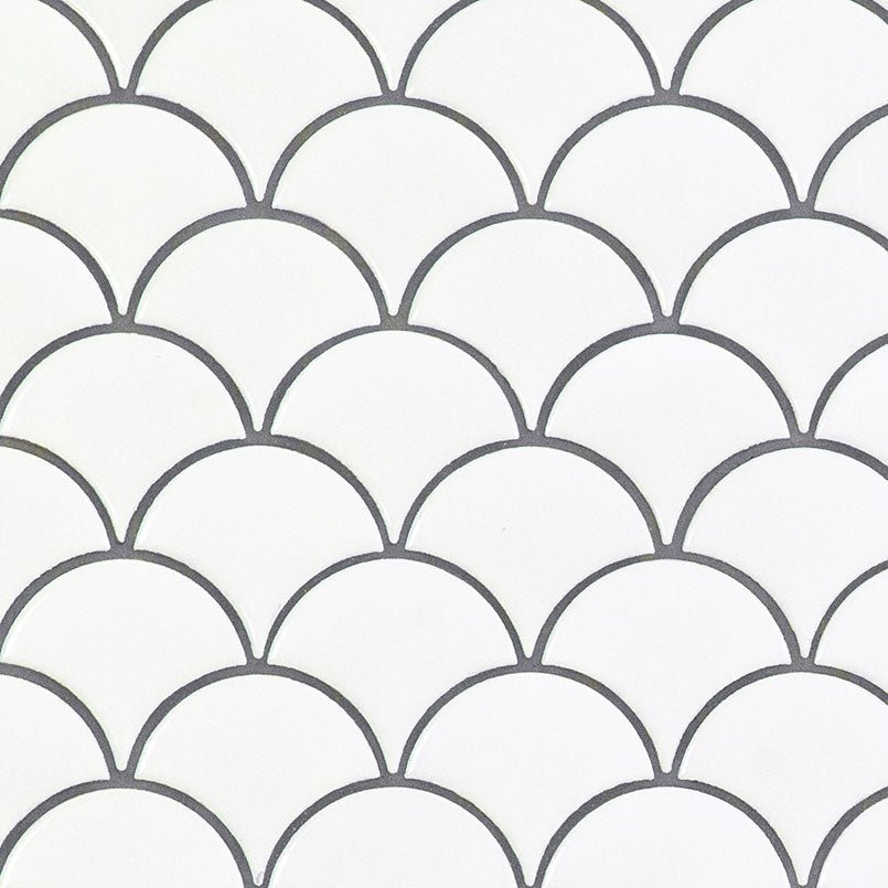 MSIWhite Glossy Scallop 6mm Msi Tiles White Glossy Scallop 6mm Msi Tiles