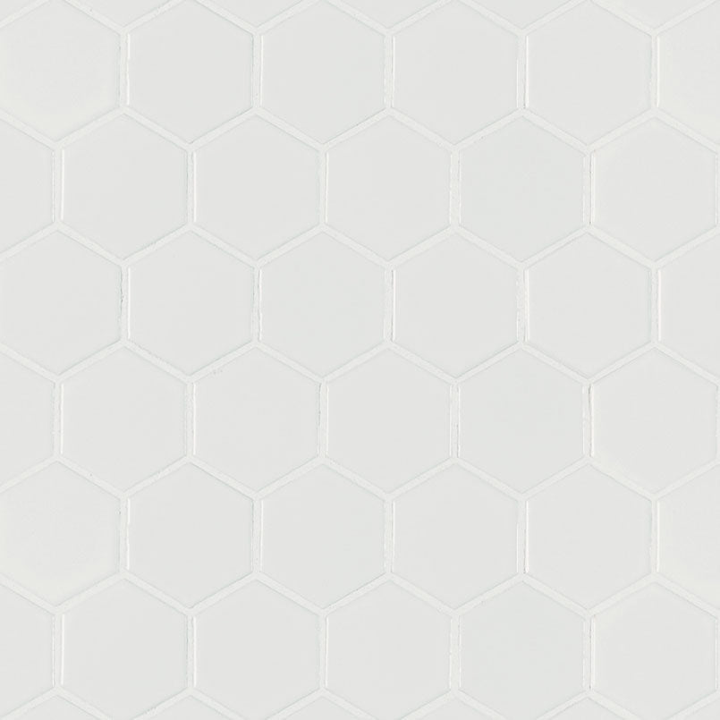 MSIWhite Matte 2" Hex 6mm Msi Tiles White Matte 2" Hex 6mm Msi Tiles