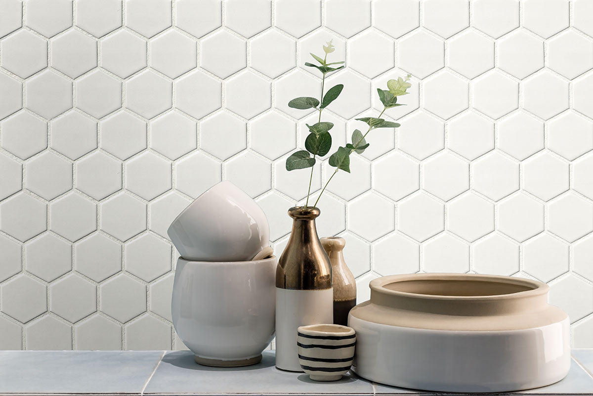 MSIWhite Matte 2" Hex 6mm Msi Tiles White Matte 2" Hex 6mm Msi Tiles