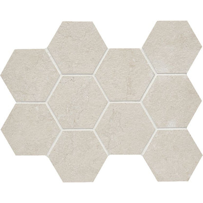 Arizona TileARIZONA TILE Lagos Large Format Porcelain Tile Ivory4 Inch Hex MeshARIZONA TILE Lagos Large Format Porcelain Tile